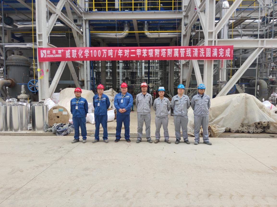 bwin必赢官方网站承接的东营威联化学对二甲苯项目吸附塔管线化学洗濯项目获客户好评